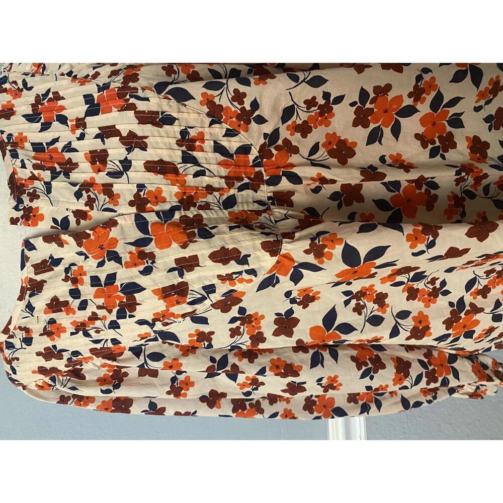 Elizabeth and James Floral Print Bohemian Blouse 100% Cotton Large - Picture 4 of 15